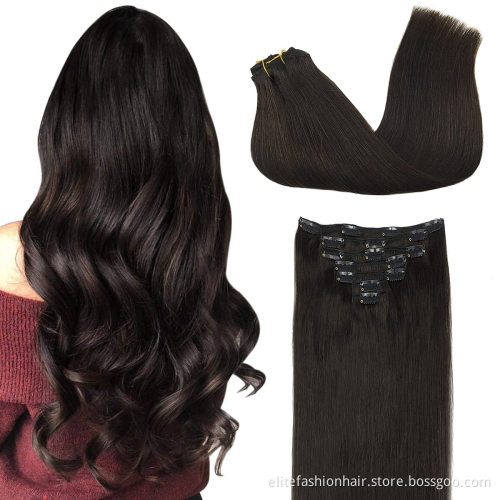 Clip in Hair Extensions Blonde Human Hair for Women Clip in Hair Extensions